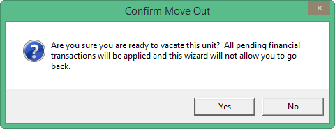 screenshot of a move out confirmation
