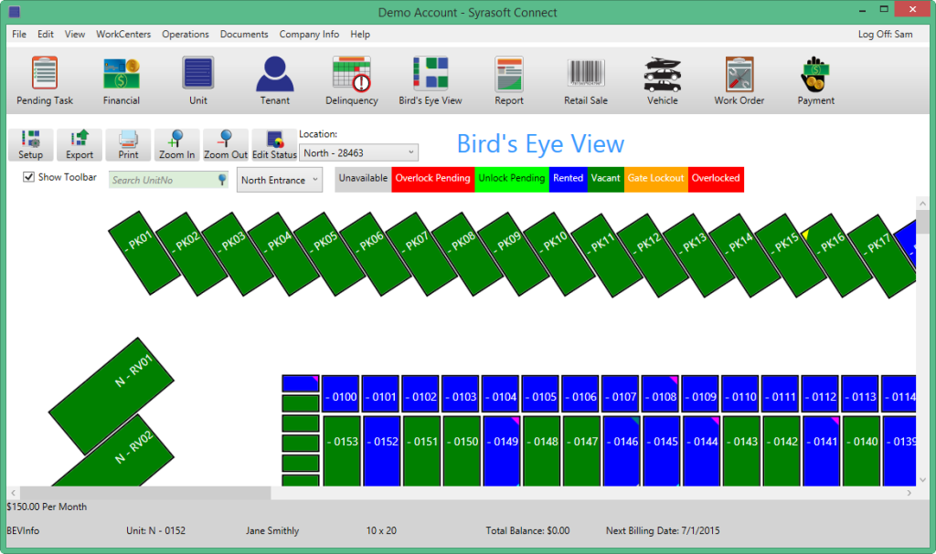 Screenshot of Syrasoft Connect's Bird's Eye View